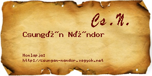 Csungán Nándor névjegykártya