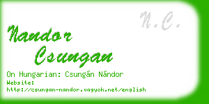 nandor csungan business card